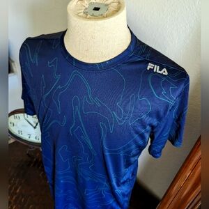 Men's Fila Navy Abstract Print Athletic Shirt